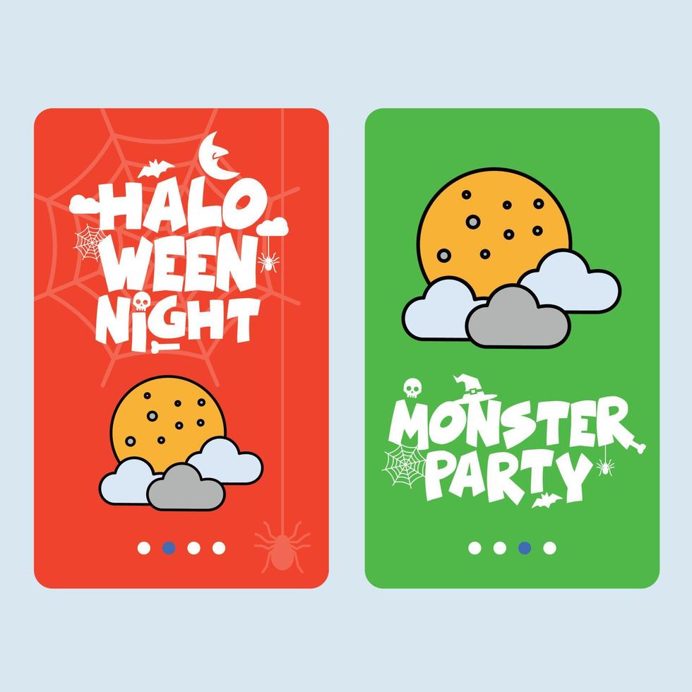 Happy Halloween invitation design with moon vector