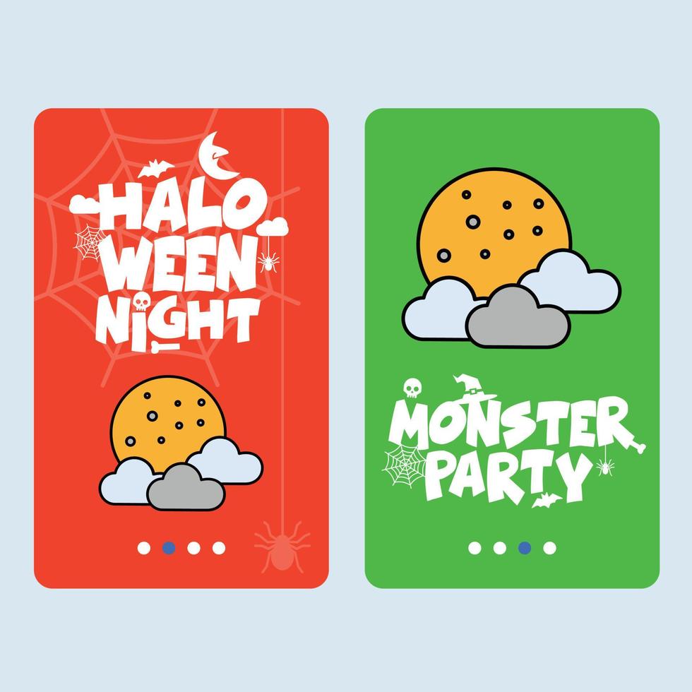 diseño de invitación de feliz halloween con vector de luna