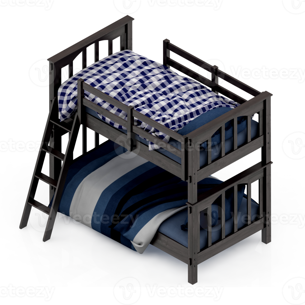 Isometric Bedroom 3D render png