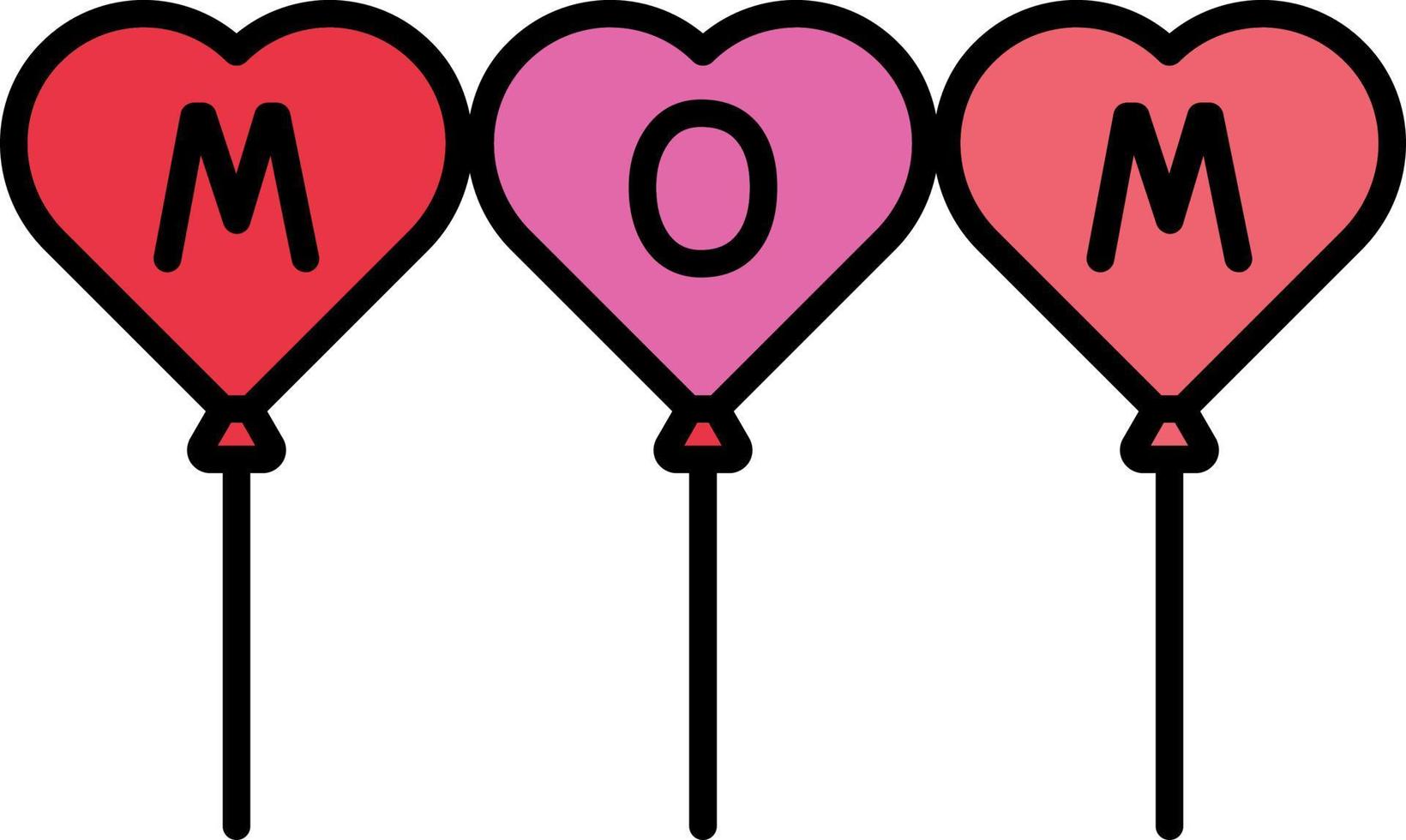 Women's day, balloon, mom color icon vector