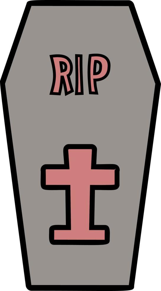 Coffin color icon vector