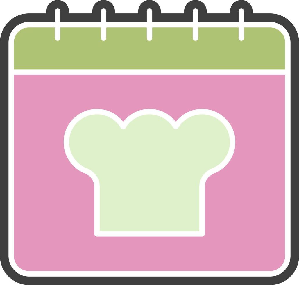 Calendar, chef color icon vector