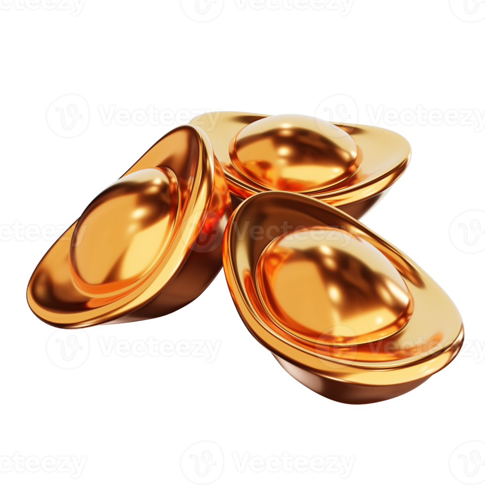 Gold Sycee icon 3D illustration png