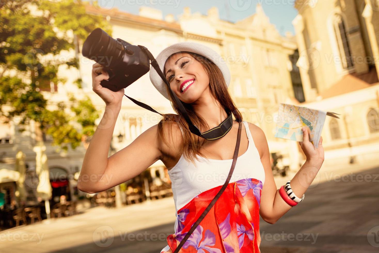 Beautiful Woman Tourist photo