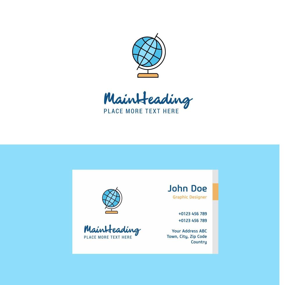 Flat Globe Logo and Visiting Card Template Busienss Concept Logo Design vector