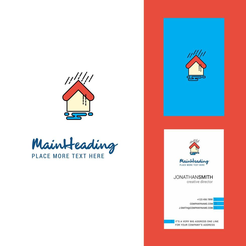 Raining Creative Logo and business card vertical Design Vector