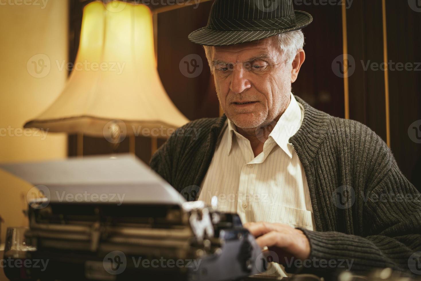 Retro Senior Man Writer photo