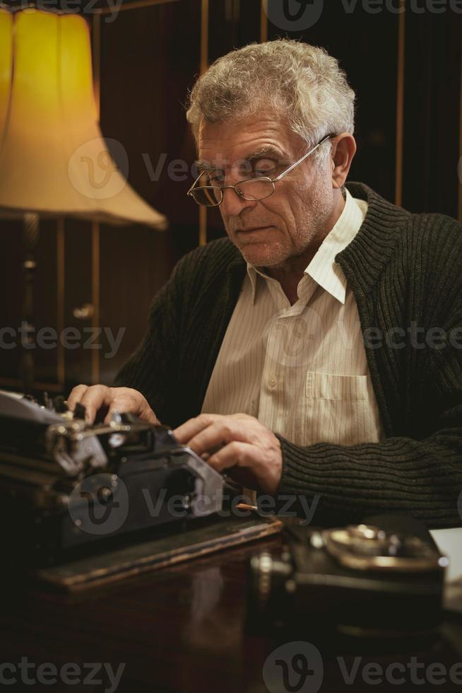 Retro Senior Man Writer photo