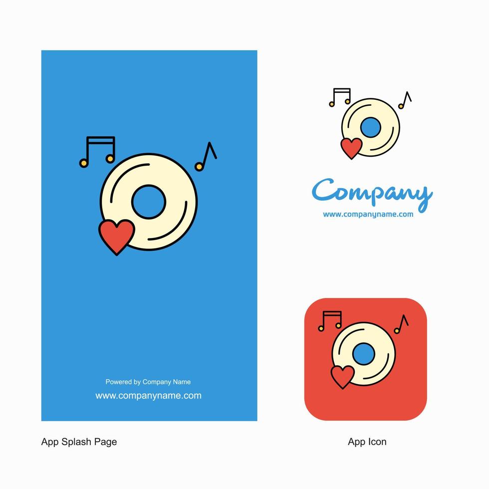 Music disk Company Logo App Icon and Splash Page Design Creative Business App Design Elements vector