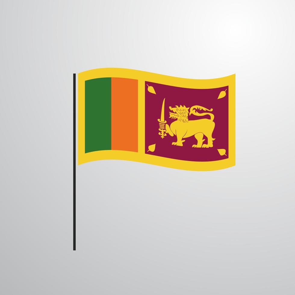 bandera ondeante de sri lanka vector