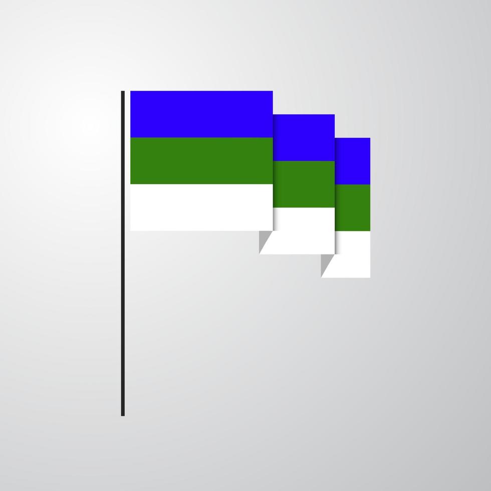 Komi waving Flag creative background vector