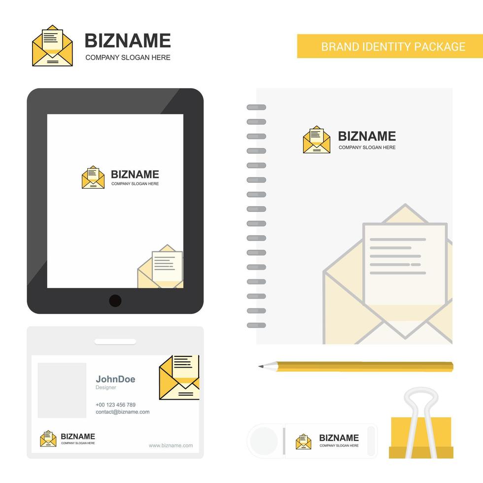Letter Business Logo Tab App Diary PVC Employee Card and USB Brand Stationary Package Design Vector Template