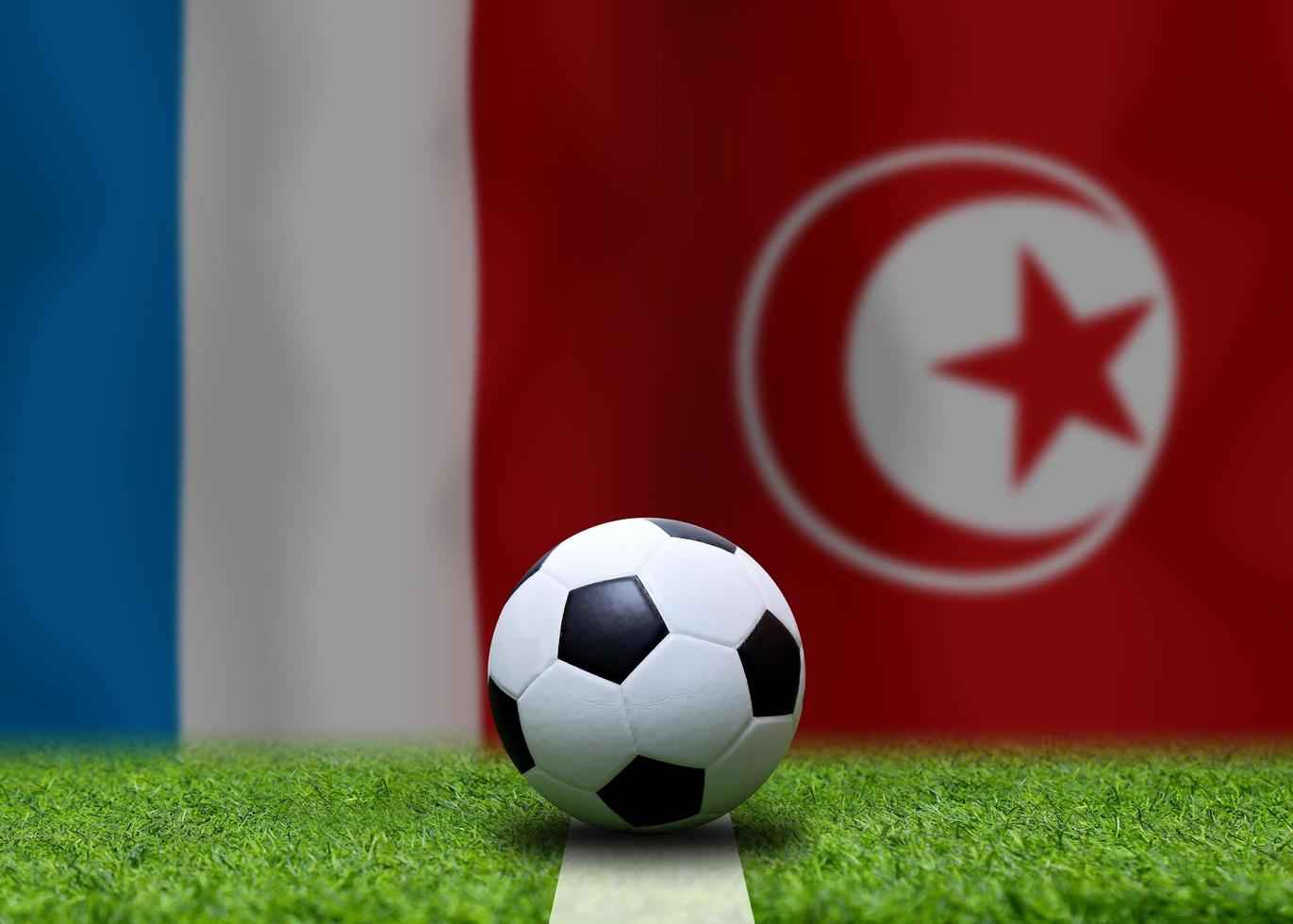 Football Cup competition between the national France and national Tunisia. photo