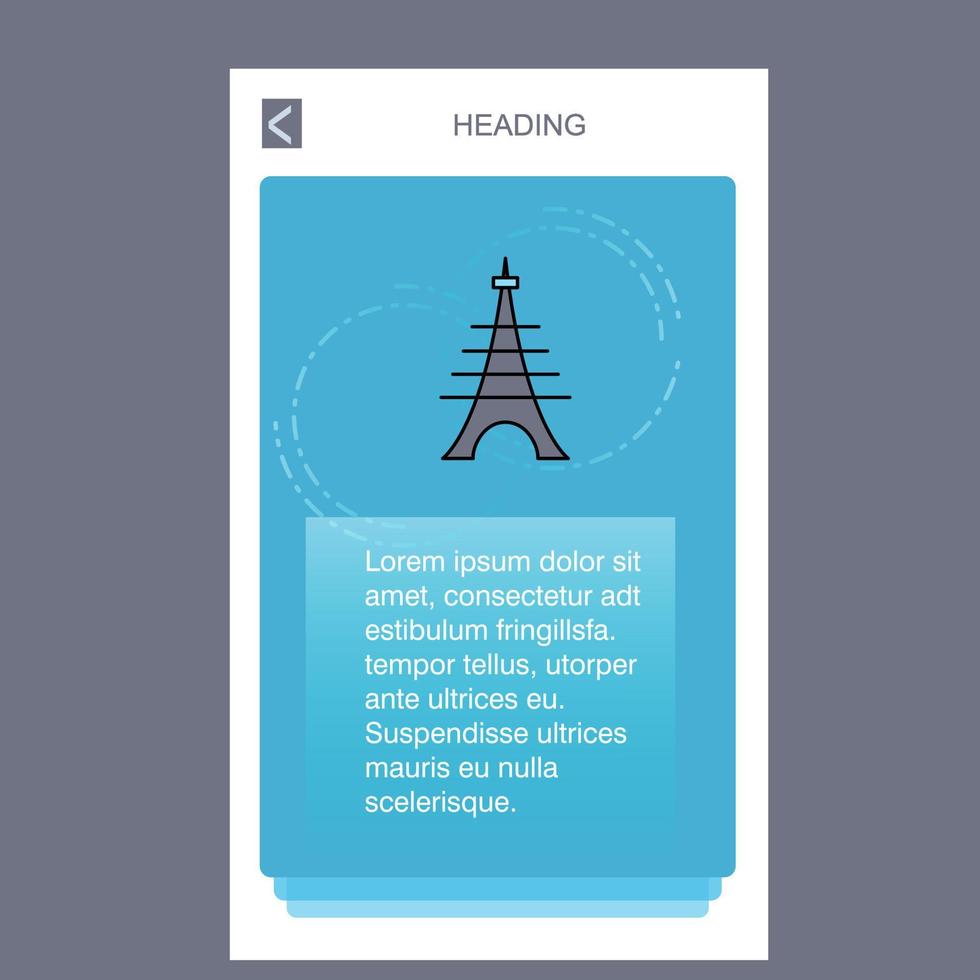 Eiffel tower mobile vertical banner design design Vector