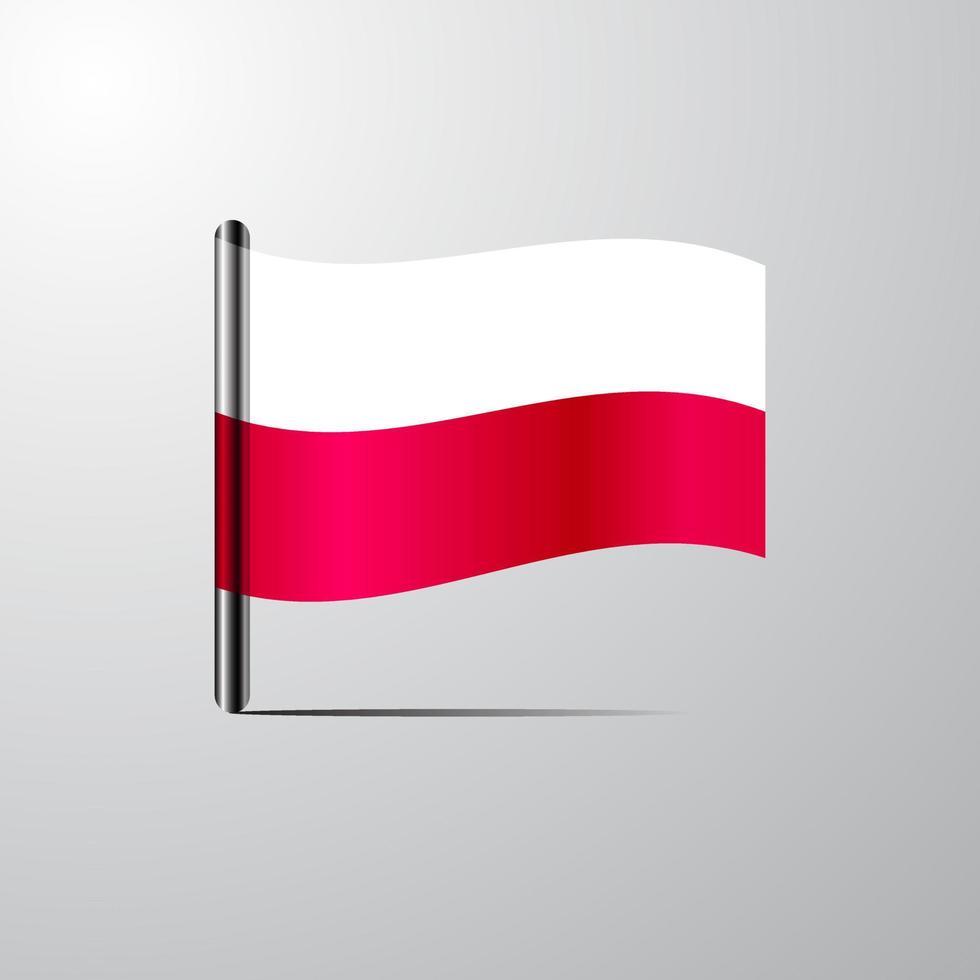 polonia ondeando vector de diseño de bandera brillante