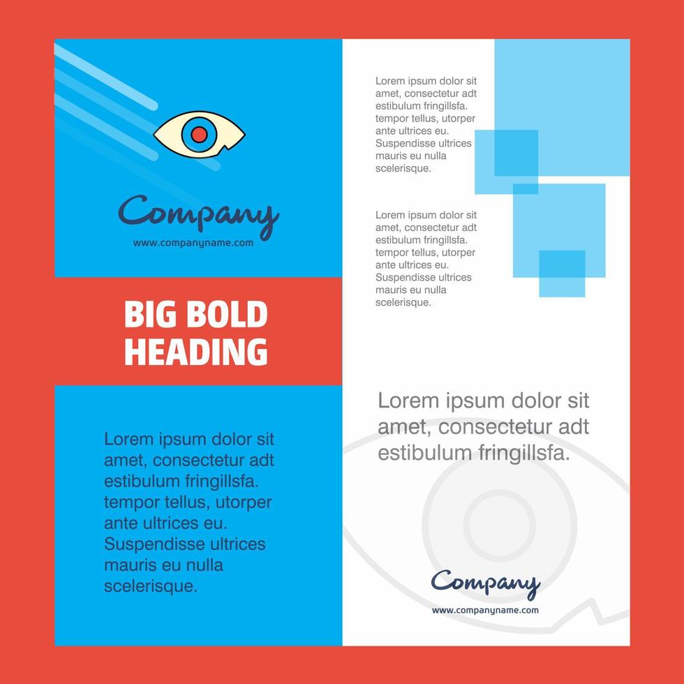 Eye Company Brochure Title Page Design Company profile annual report presentations leaflet Vector Background