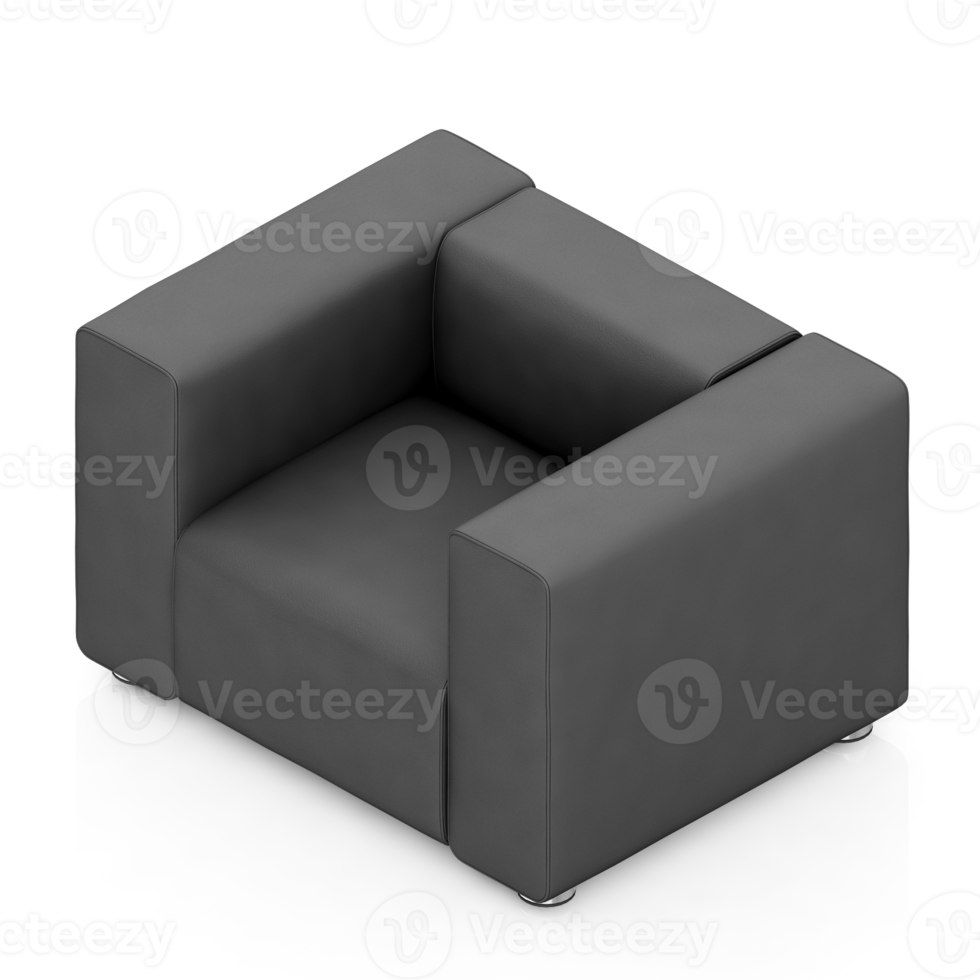 Isometric Armchair Isolated 3D render png