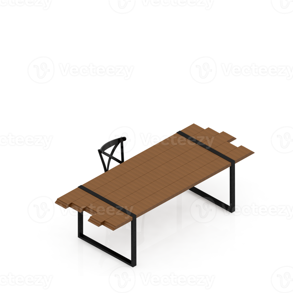 Isometric Table 3D render png