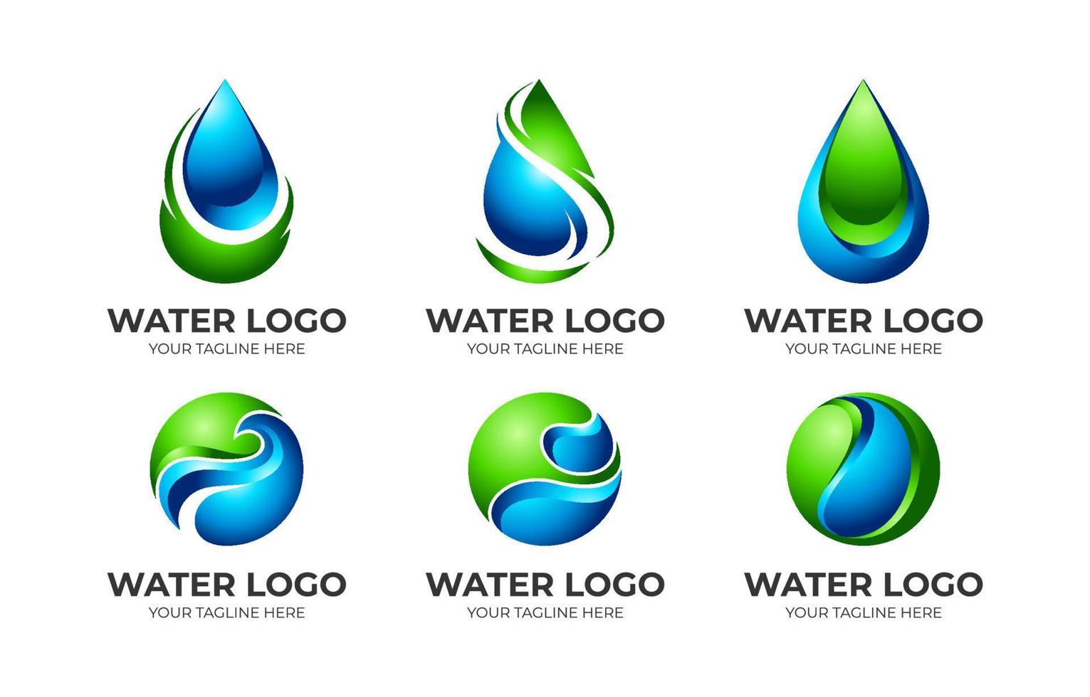 Water Elements Logo Set 14061658 Vector Art at Vecteezy
