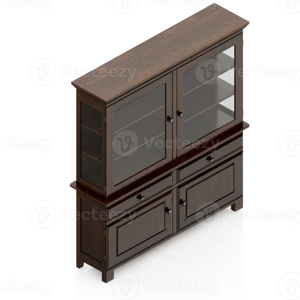 Isometric Cabinet 3D render png