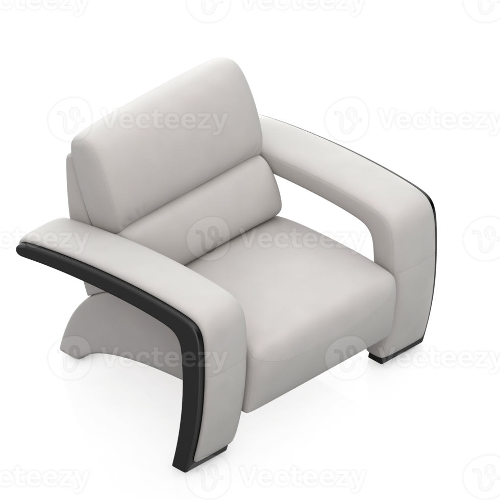 sillón isométrico aislado 3d render png