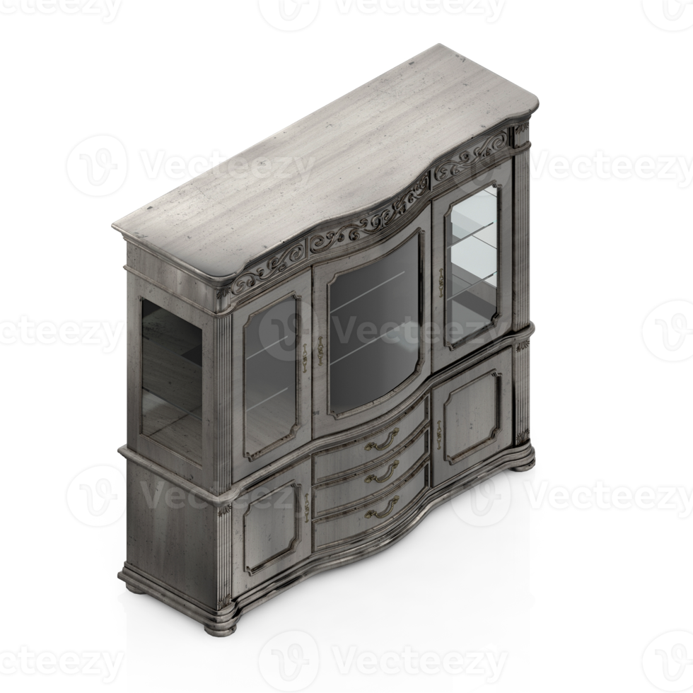 Isometric Cabinet 3D render png