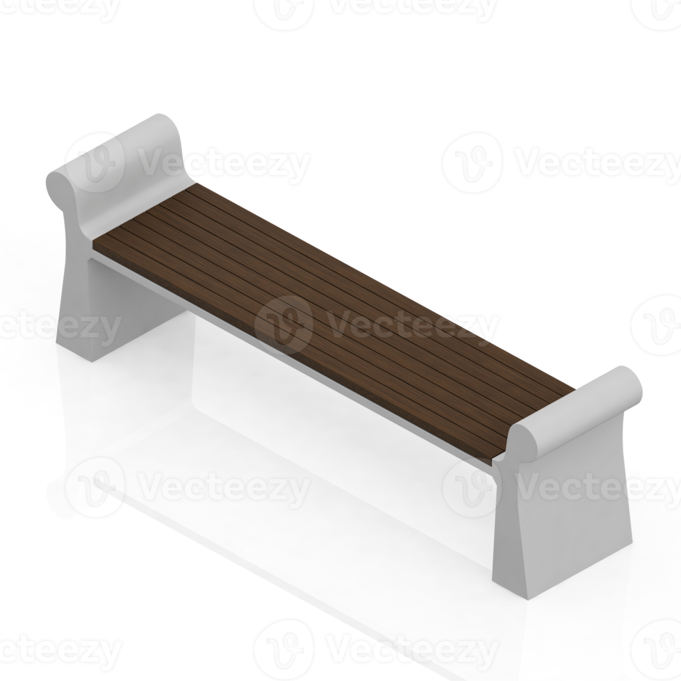 Isometric bench 3D render png