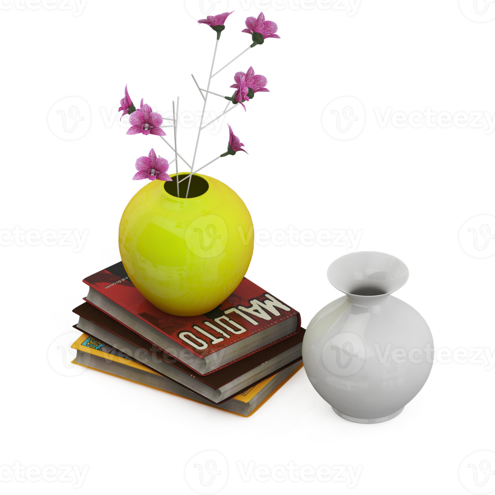 vases isométriques rendu 3d png