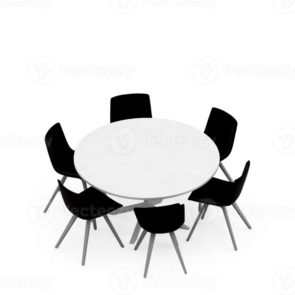 isometrischer Tischsatz 3D-Rendering png