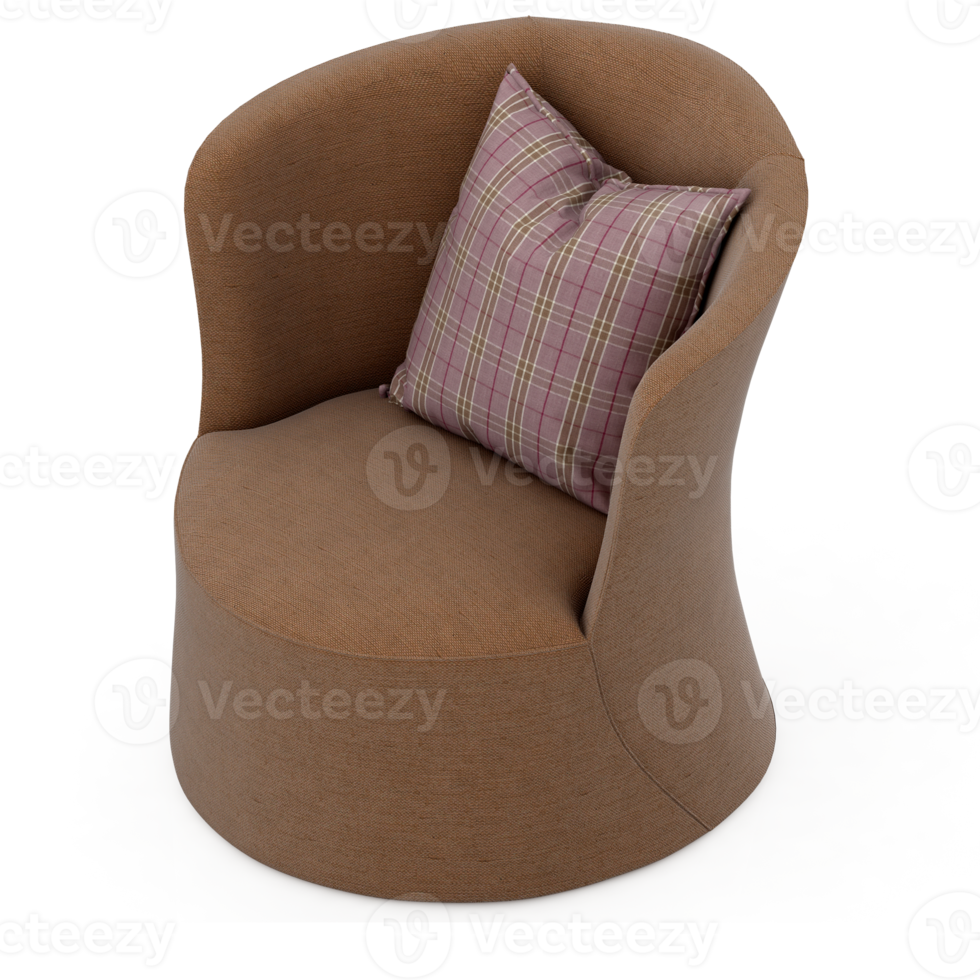 sillón isométrico aislado 3d render png