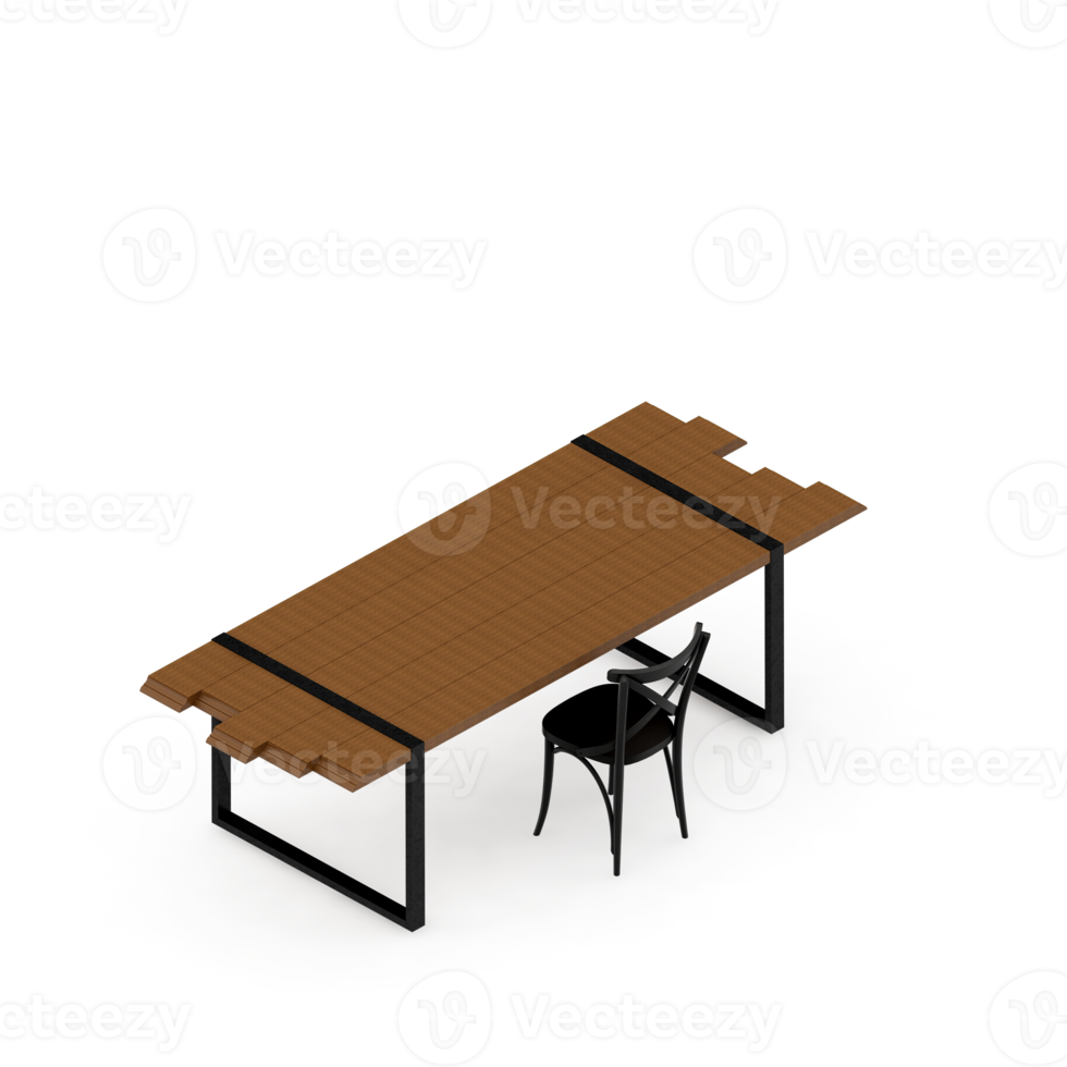 render 3d de mesa isométrica png