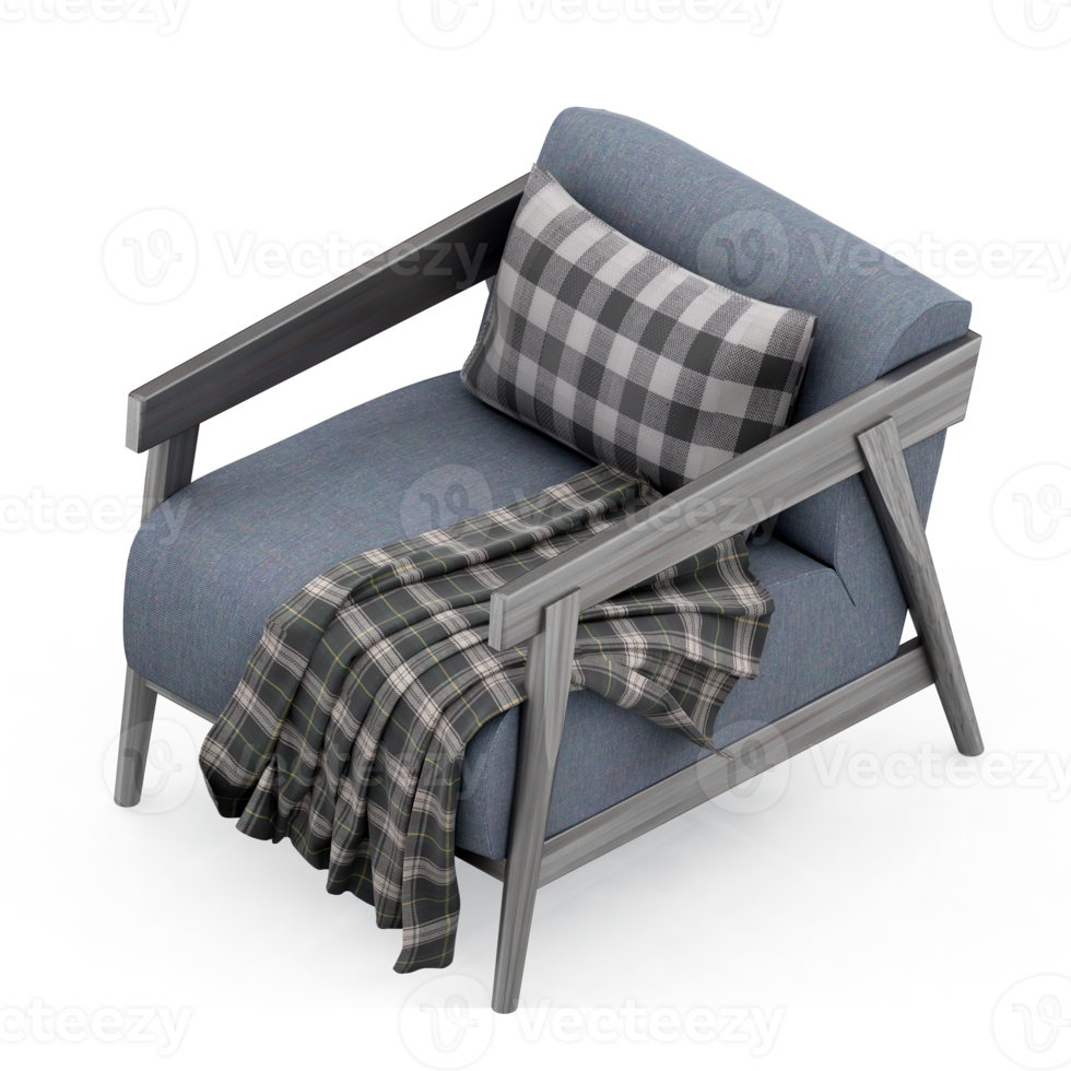 Isometric Armchair Isolated 3D render png