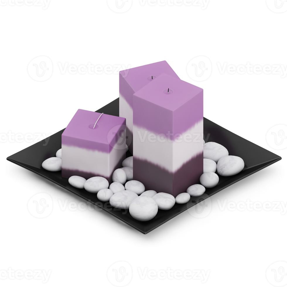 Isometric Candles 3d render png