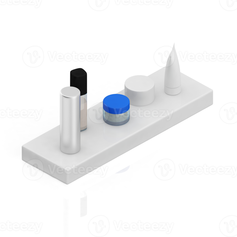 itens de banheiro isométricos renderização 3d isolada png