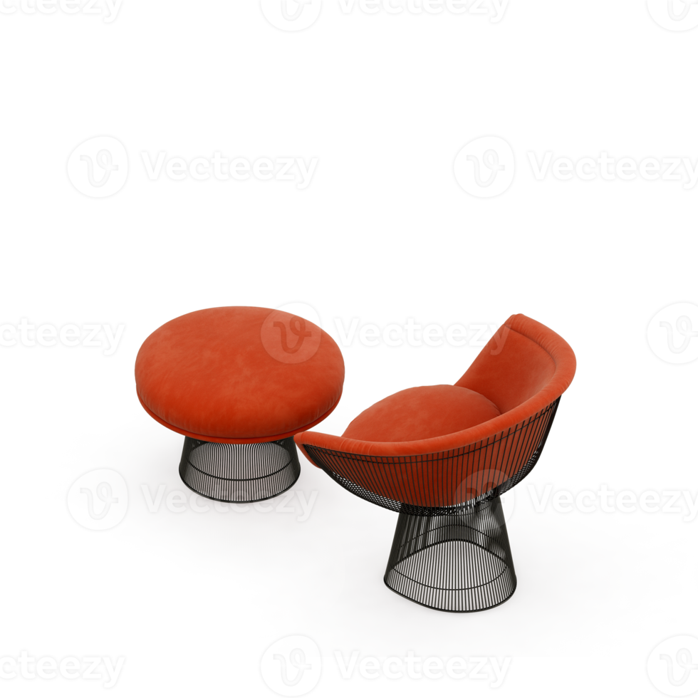 Isometric Chair 3D isolated rendering png