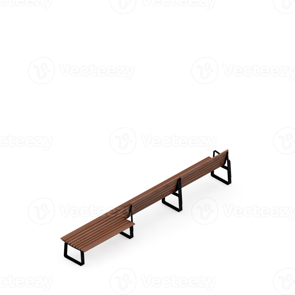 Isometric bench 3D render png
