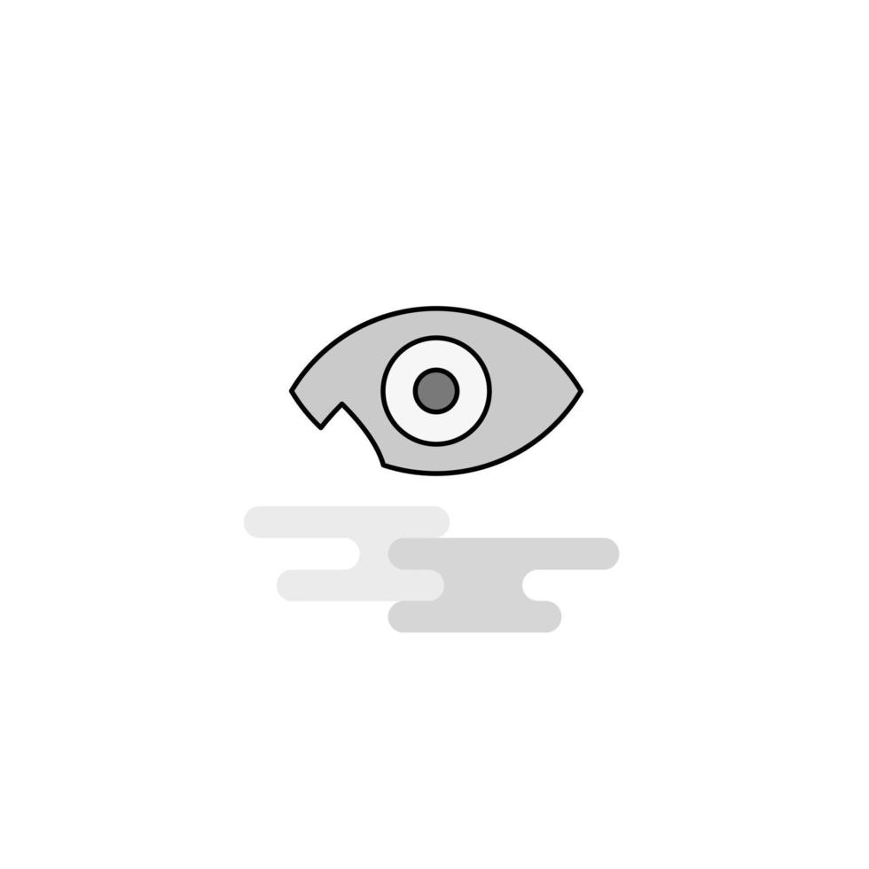 Eye Web Icon Flat Line Filled Gray Icon Vector