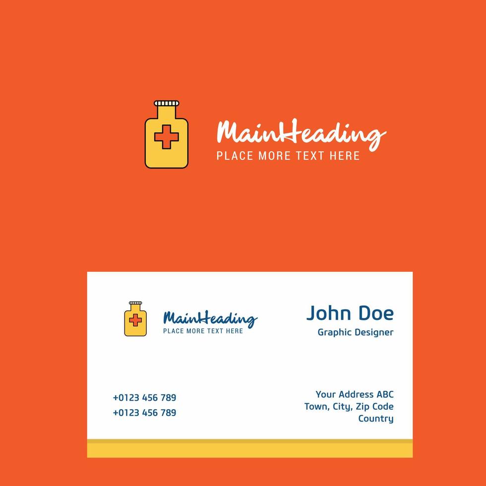 Medicine jar logo Design with business card template Elegant corporate identity Vector