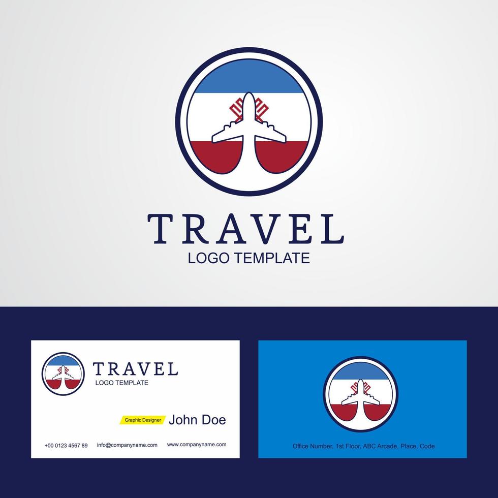 Travel MariEl Creative Circle flag Logo and Business card design vector