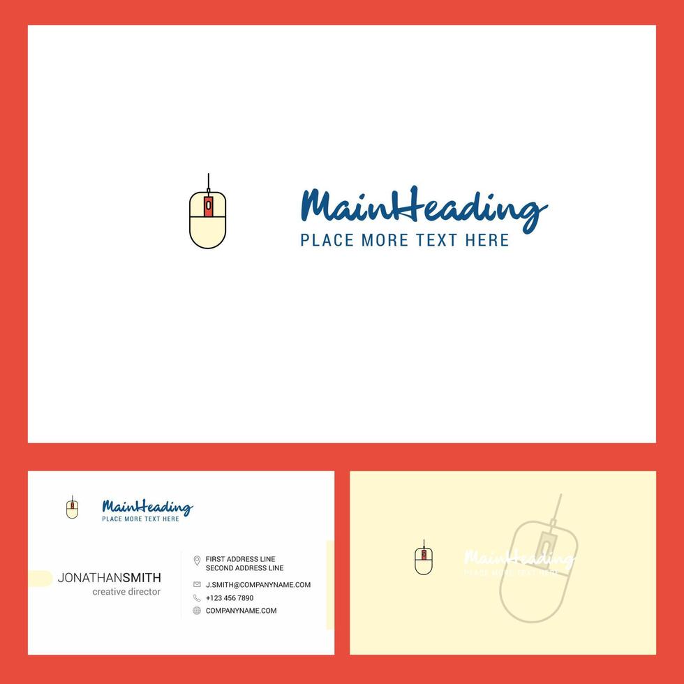 Mouse Logo design with Tagline Front and Back Busienss Card Template Vector Creative Design