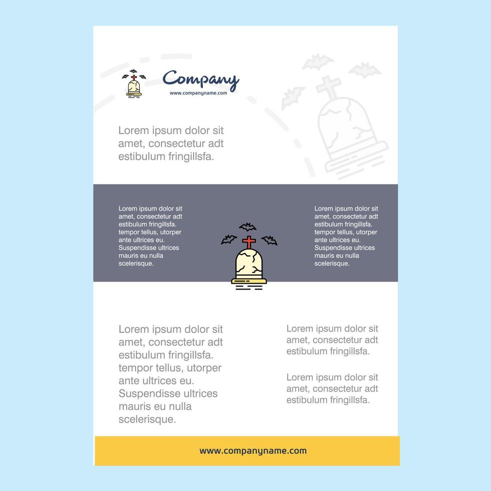 Template layout for Grave comany profile annual report presentations leaflet Brochure Vector Background