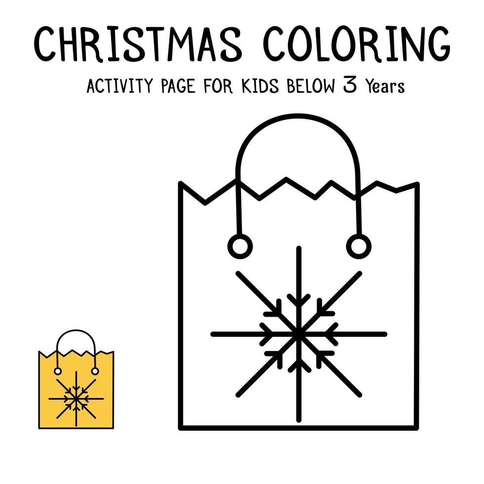 Libro de actividades navideñas para colorear para niños menores de 3 años vector