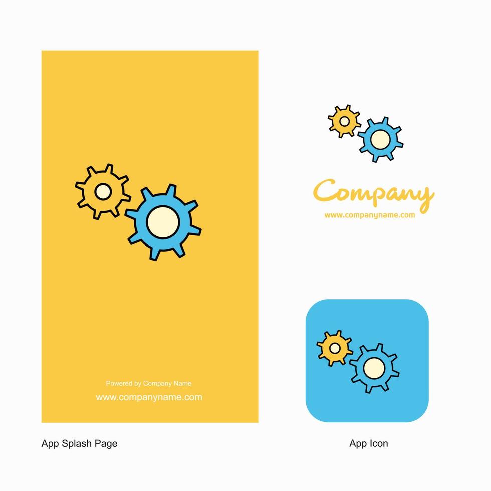 Gear Company Logo App Icon and Splash Page Design Creative Business App Design Elements vector