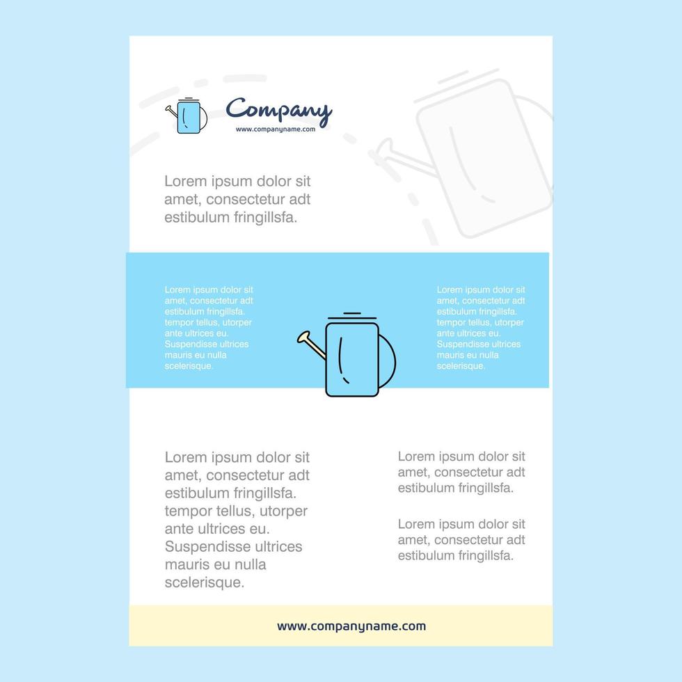 Template layout for Water shower comany profile annual report presentations leaflet Brochure Vector Background