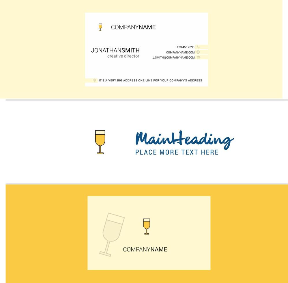 Beautiful Glass Logo and business card vertical Design Vector