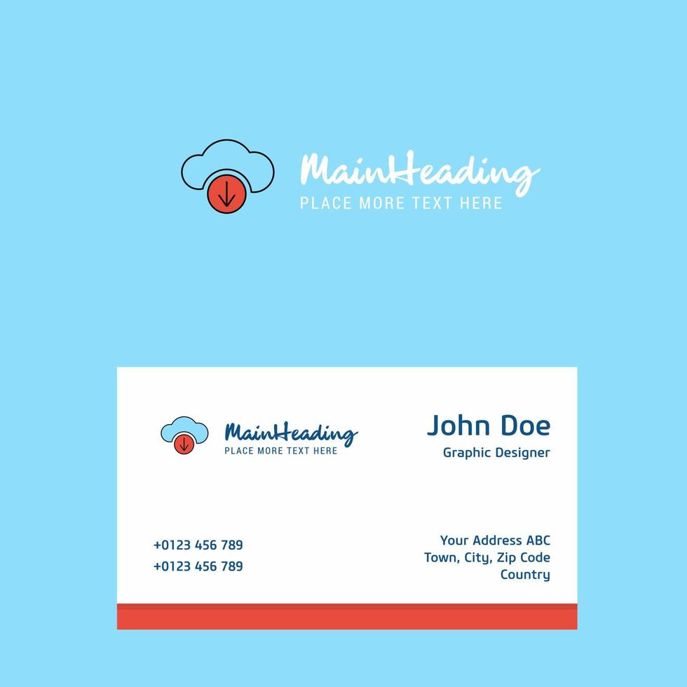 Downloading logo Design with business card template Elegant corporate identity Vector