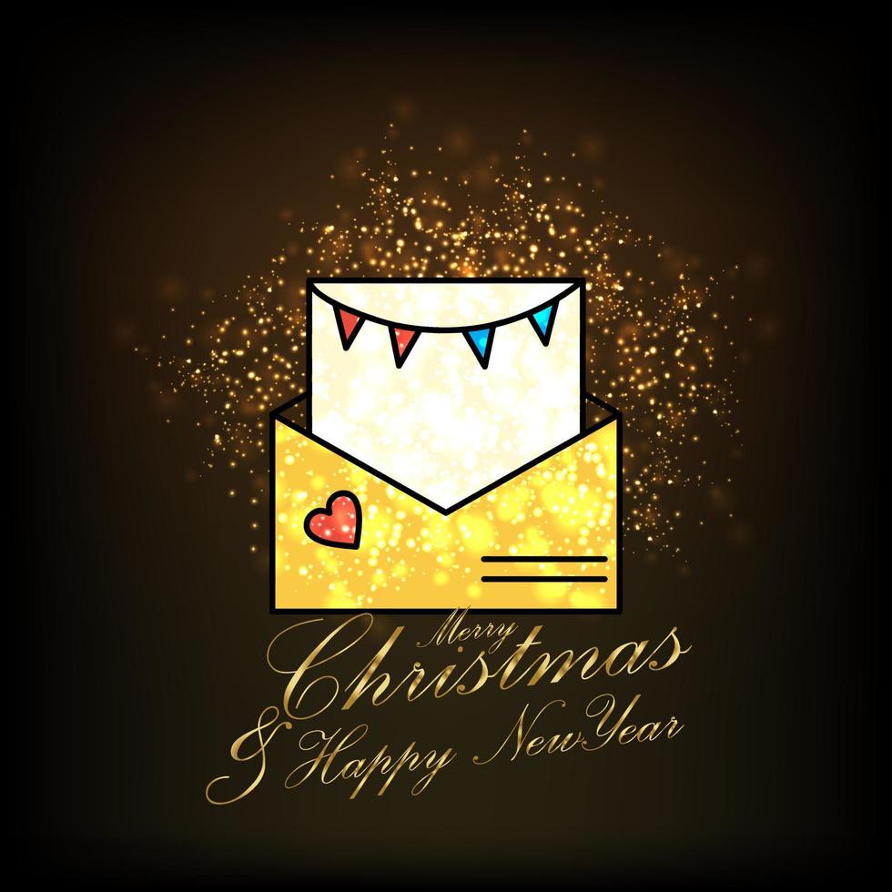 Merry Christmas and Happy new Year Abstract Glitter background vector