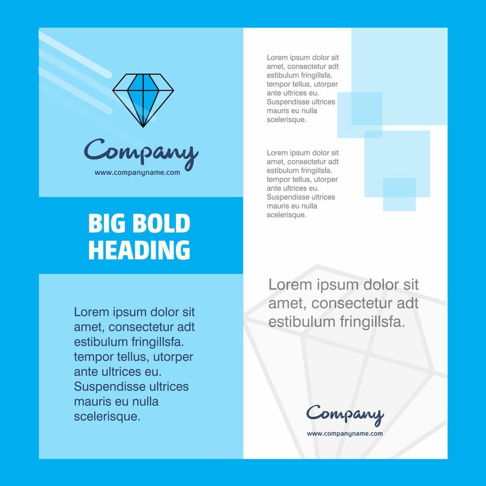 Diamond Company Brochure Title Page Design Company profile annual report presentations leaflet Vector Background