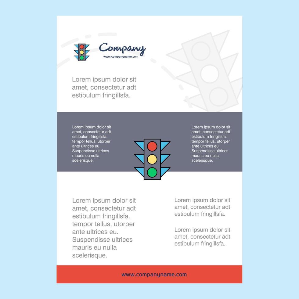 Template layout for Traffic signal comany profile annual report presentations leaflet Brochure Vector Background