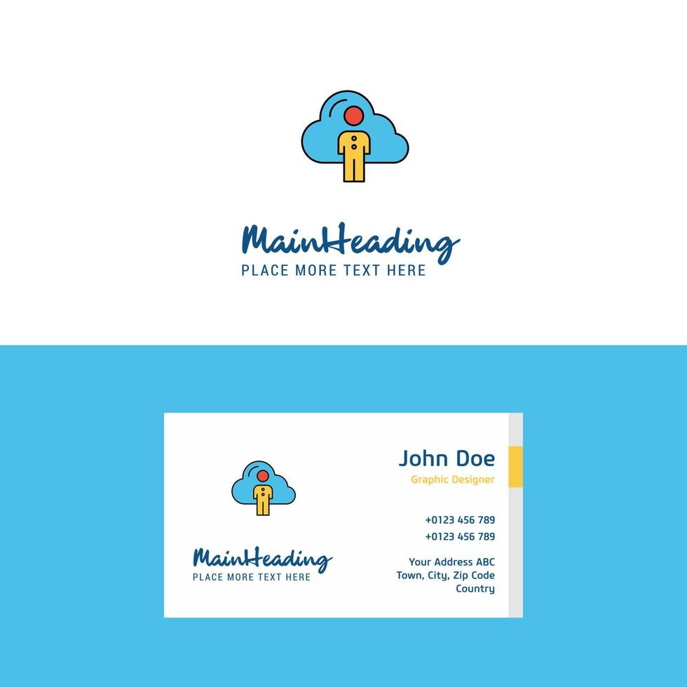 Flat Cloud network Logo and Visiting Card Template Busienss Concept Logo Design vector